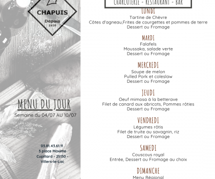 Menu semaine 27