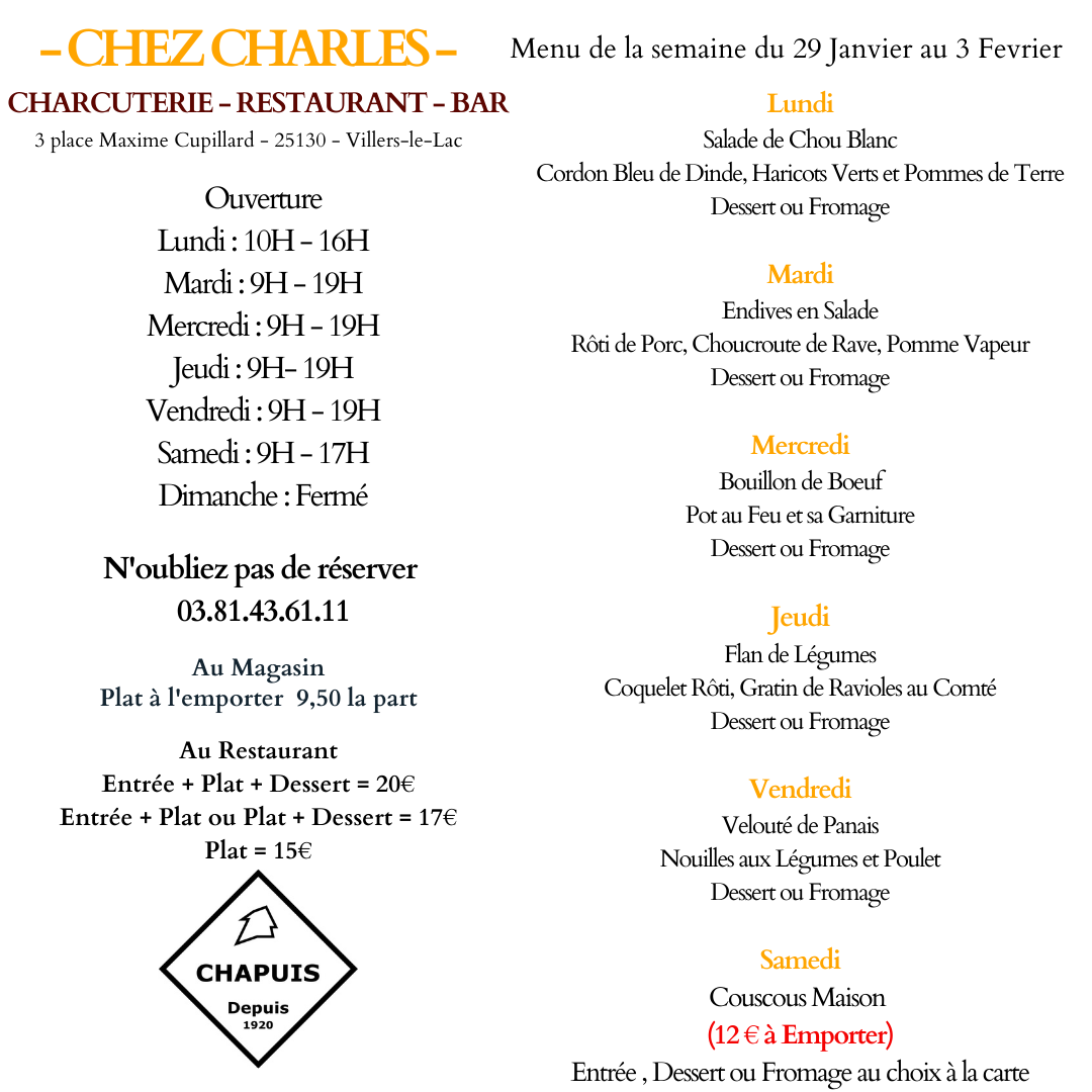 Menu de la Semaine