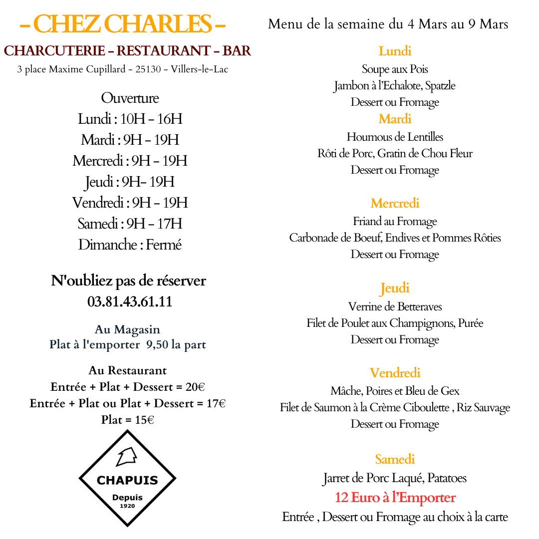 Menu de la Semaine
