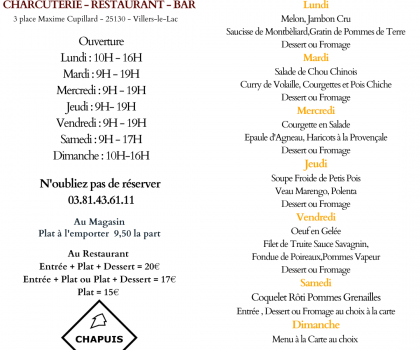 Menu de la Semaine