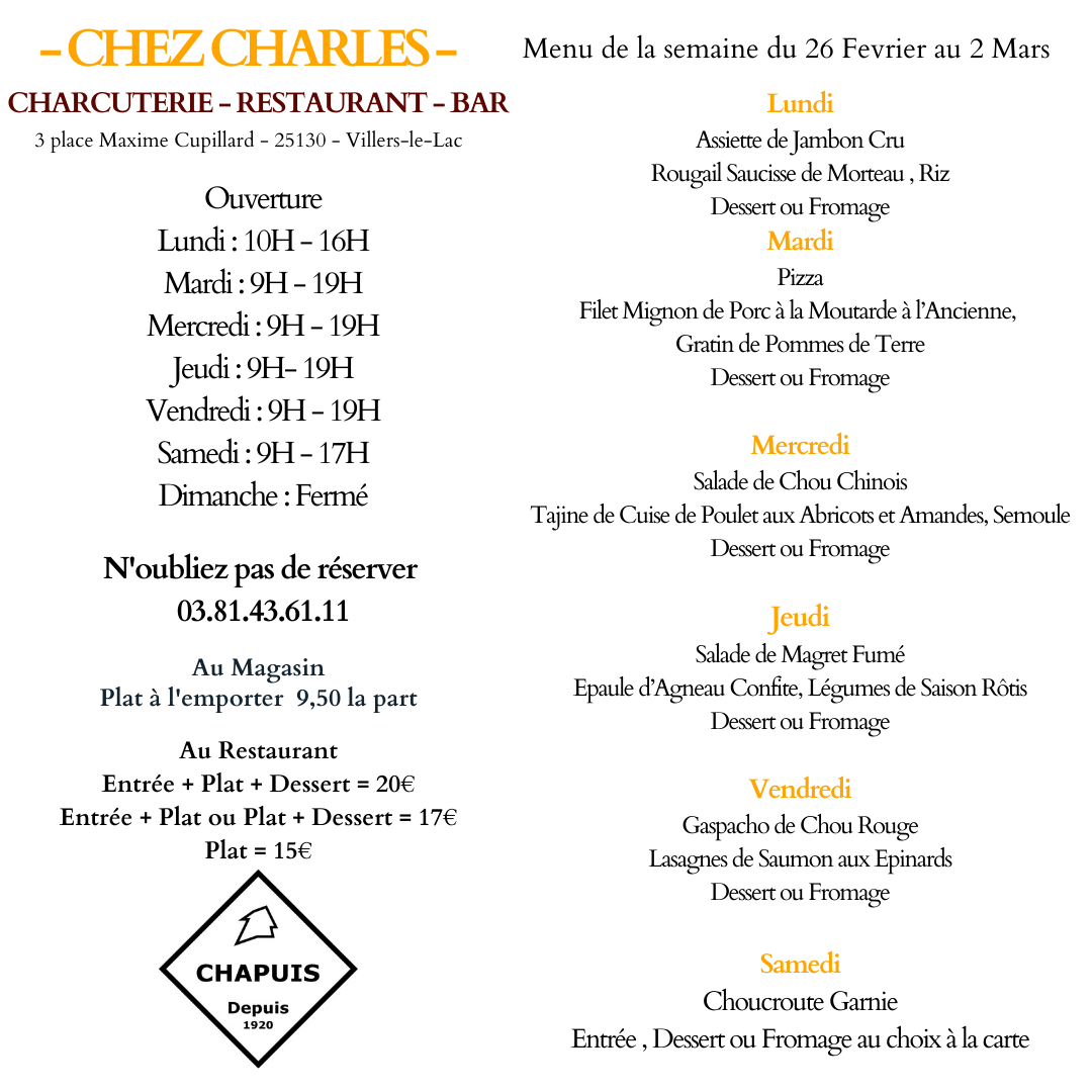 Menu de la Semaine