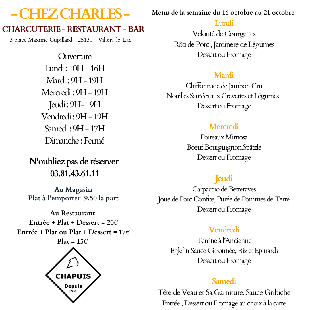 Menu de la Semaine
