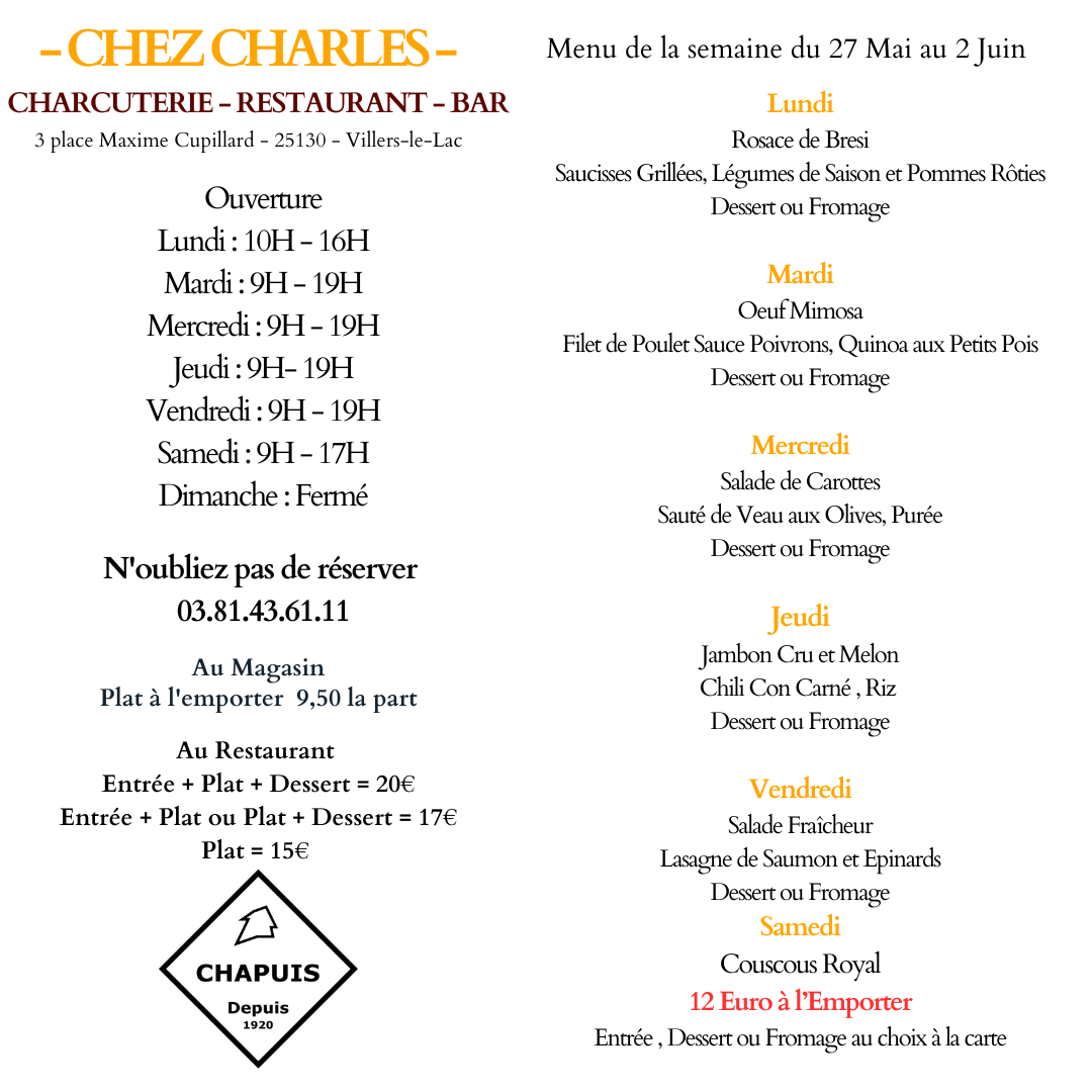 Menu de la Semaine
