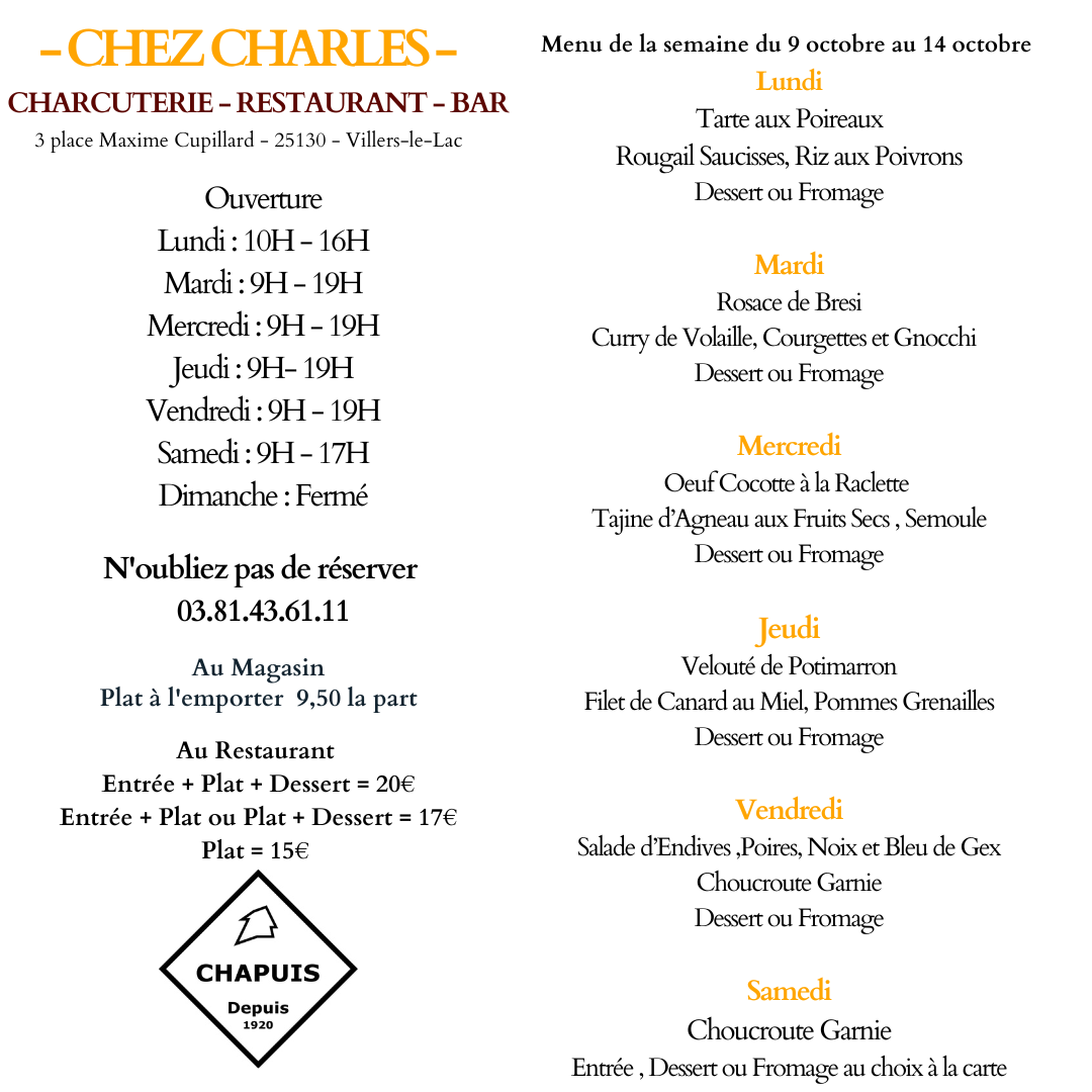 Menu de la Semaine