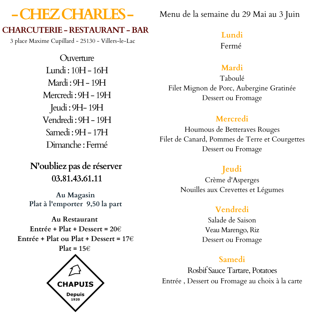 Menu de la Semaine