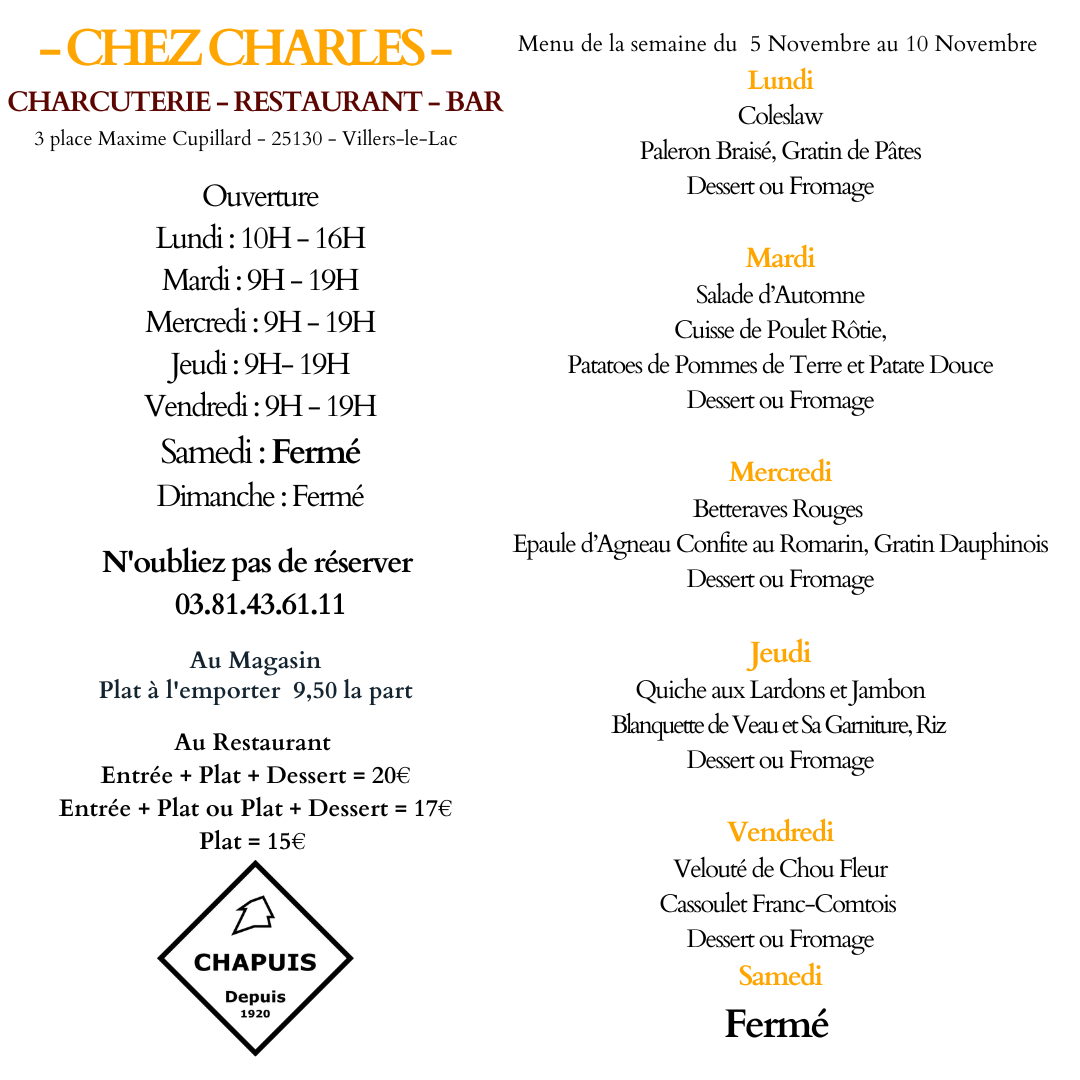 Menu de la Semaine