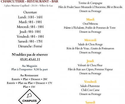 Menu de la Semaine