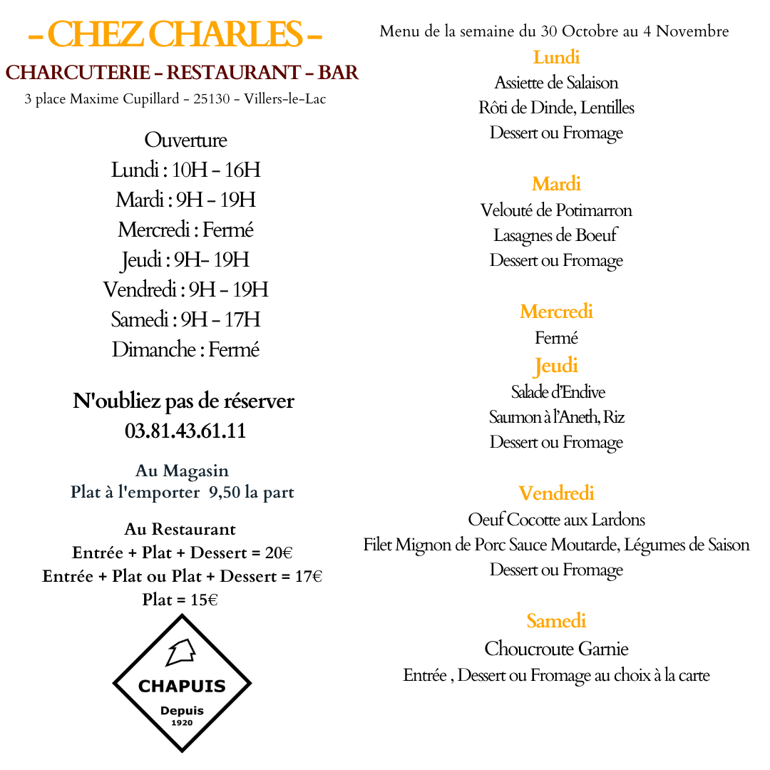 Menu de la Semaine