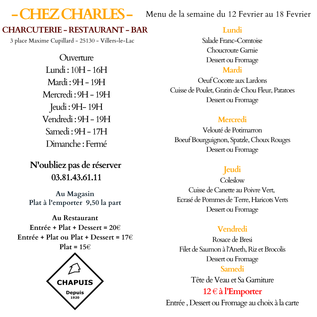 Menu de la Semaine