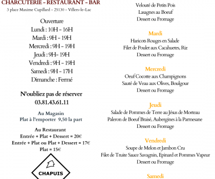 Menu de la Semaine