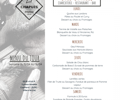 Menu de la semaine 15