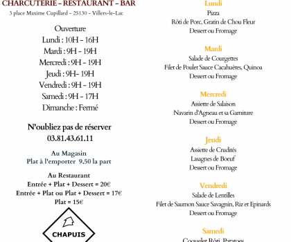 Menu de la Semaine