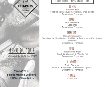 menu de la semaine du 12 au 17 septembre