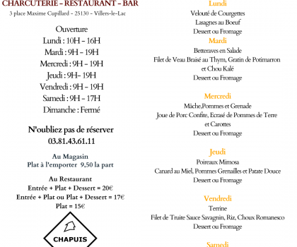 Menu de la Semaine