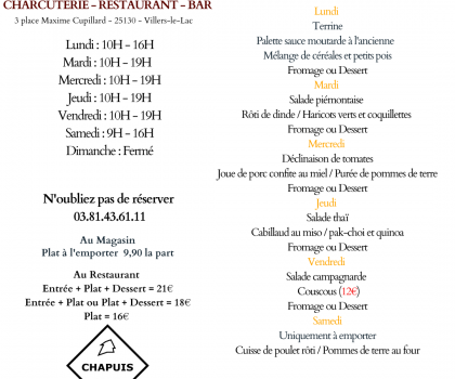menu du 24 au 29 aout