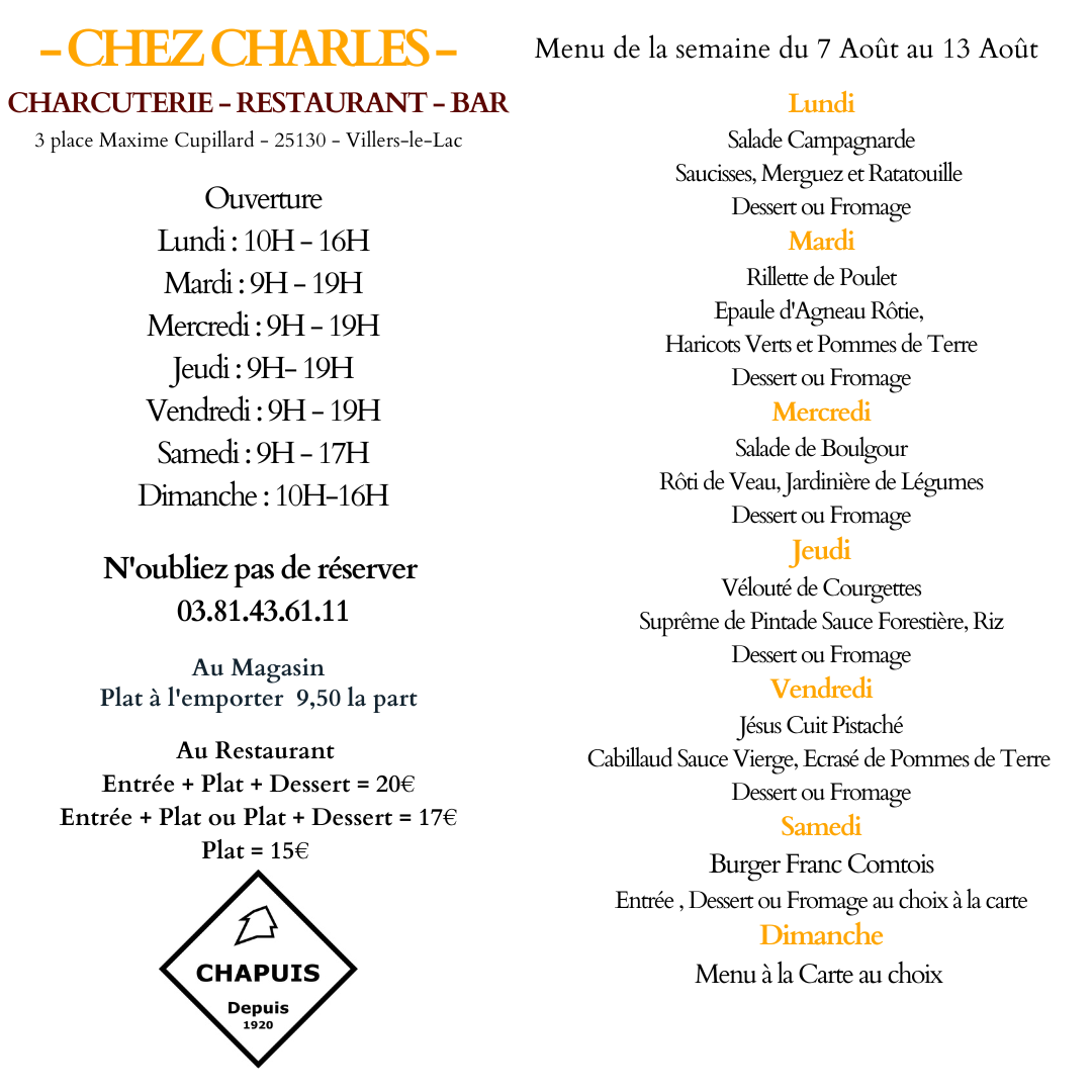 Menu de la Semaine