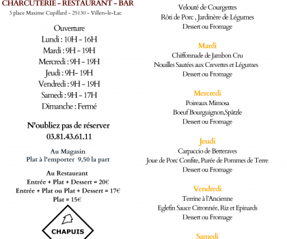 Menu de la Semaine