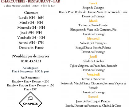 Menu de la Semaine
