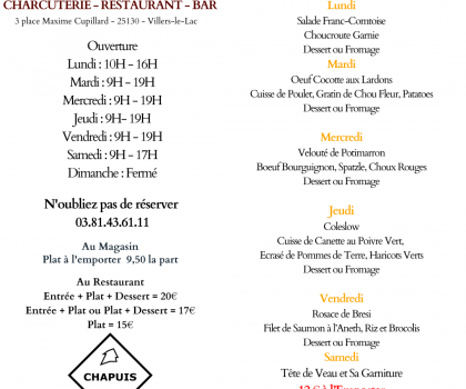 Menu de la Semaine