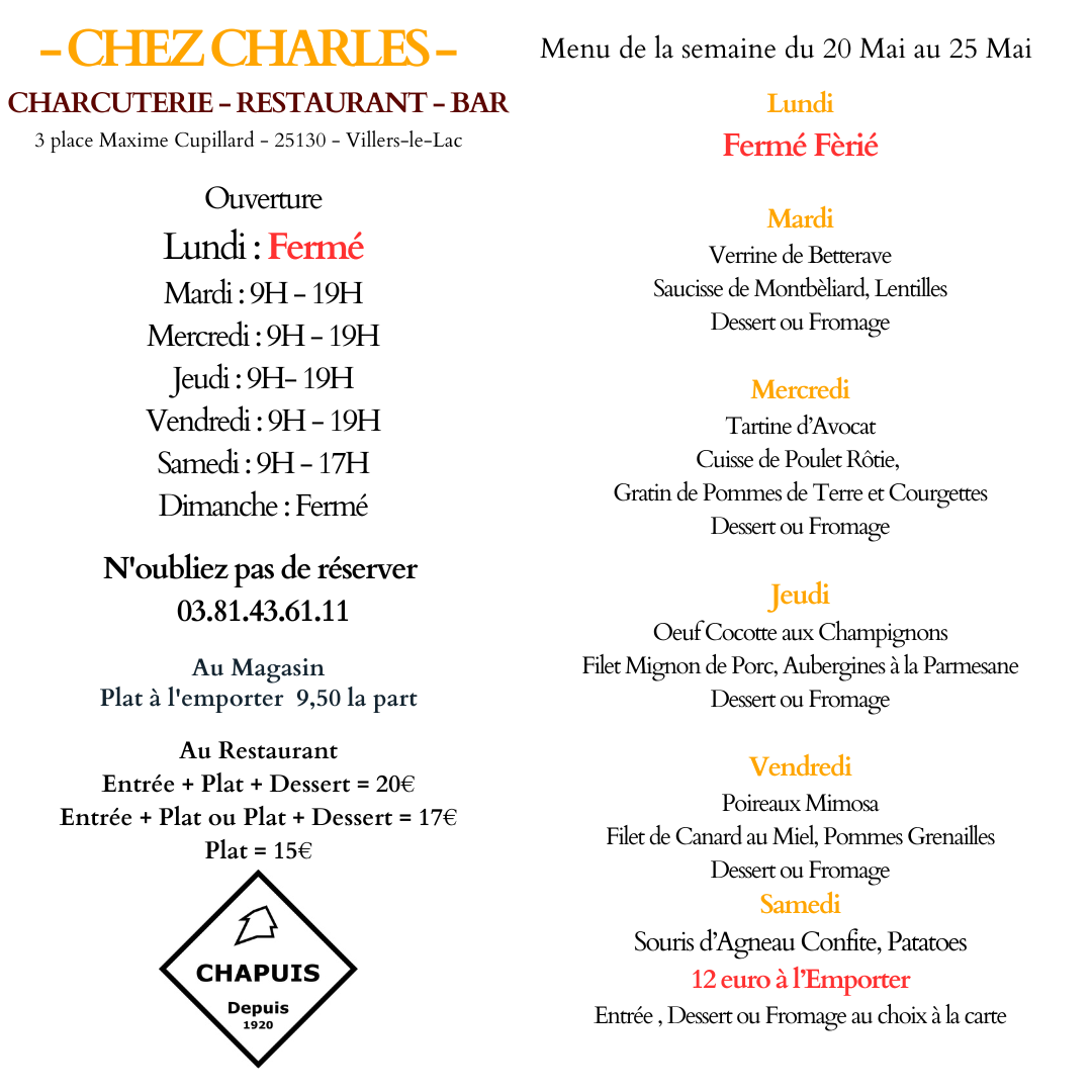 Menu de la Semaine