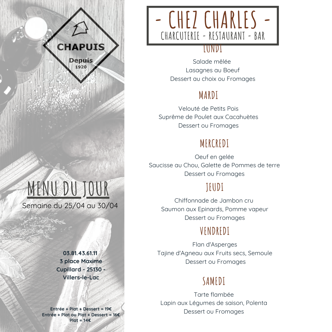 menu de la semaine 17