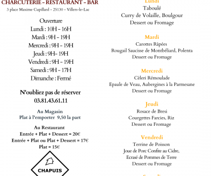 Menu de la Semaine