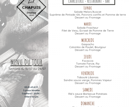 Menu semaine 29