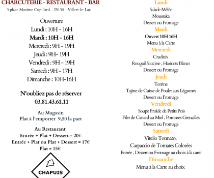 Menu de la Semaine