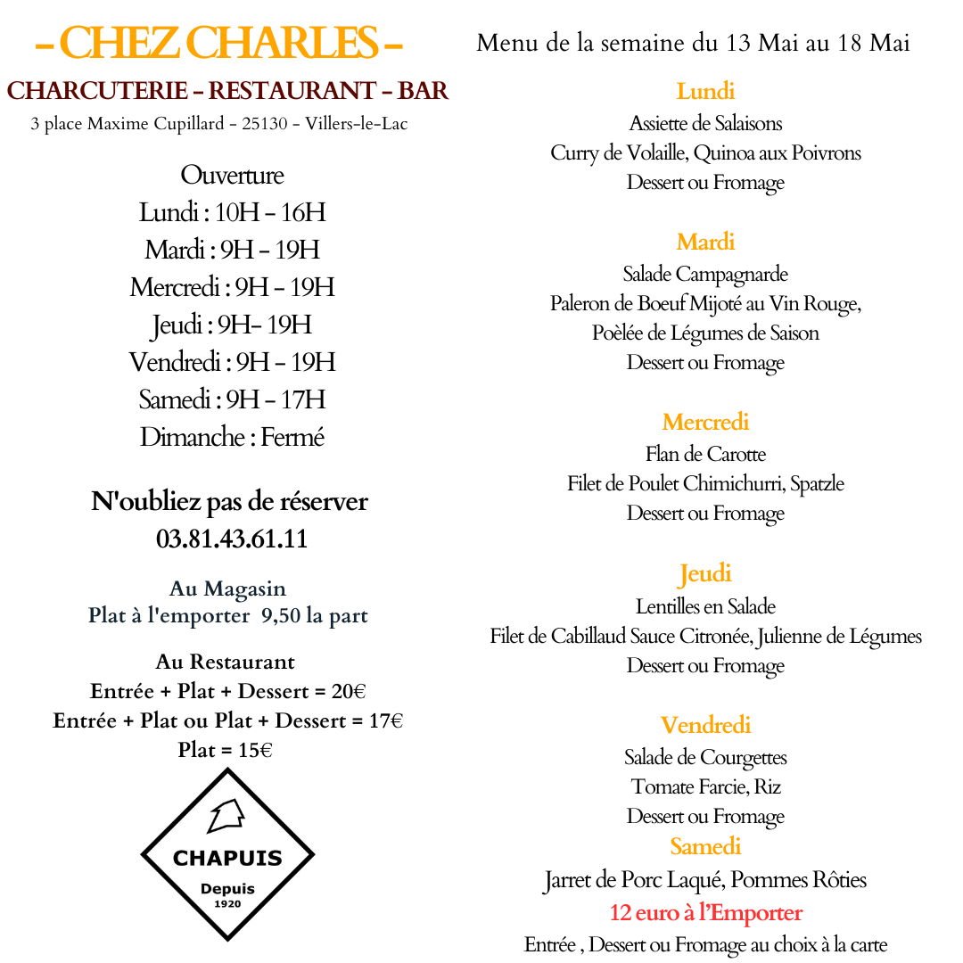 Menu de la Semaine