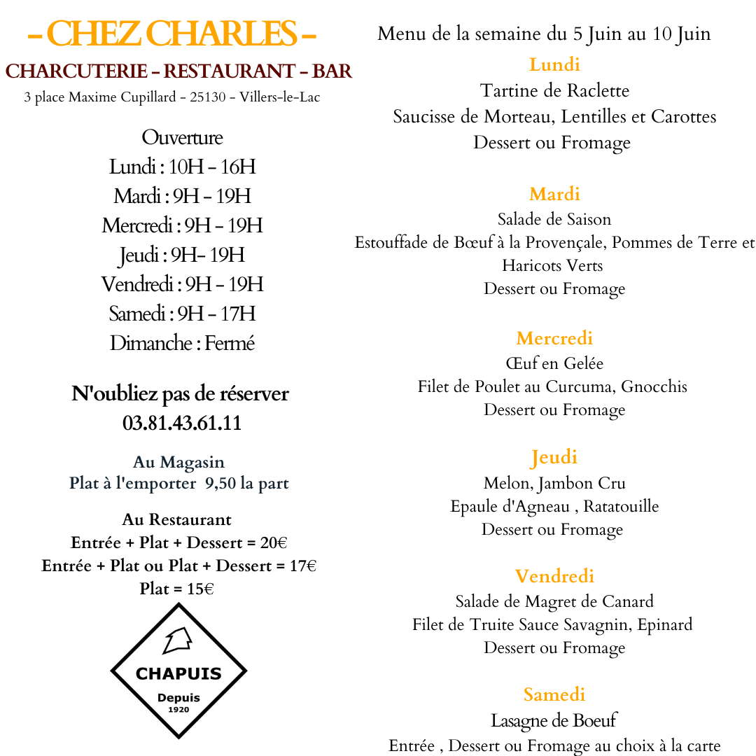 Menu de la Semaine