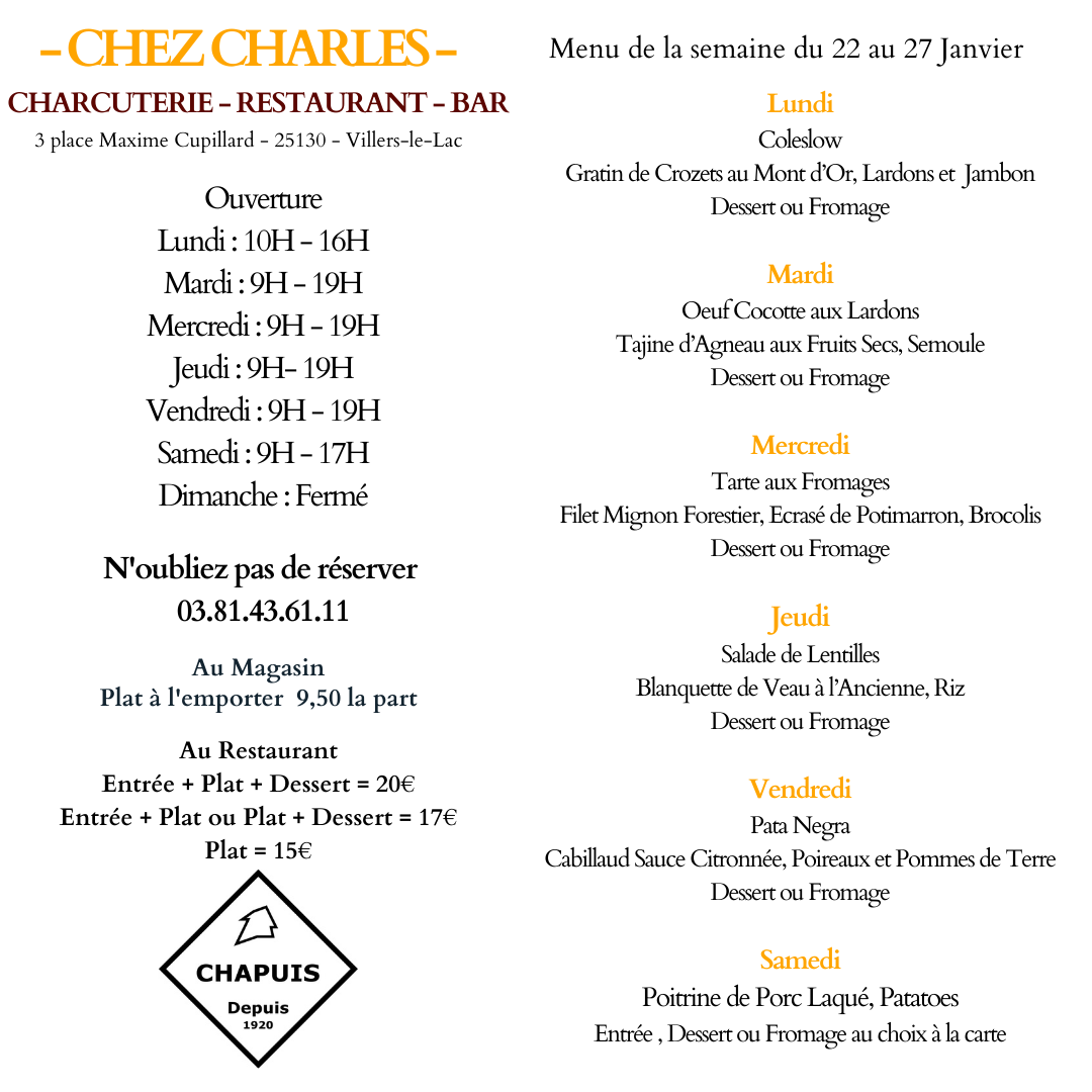 Menu de la Semaine