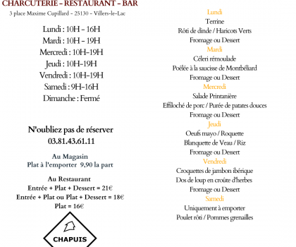 menu du 13 au 18 avril