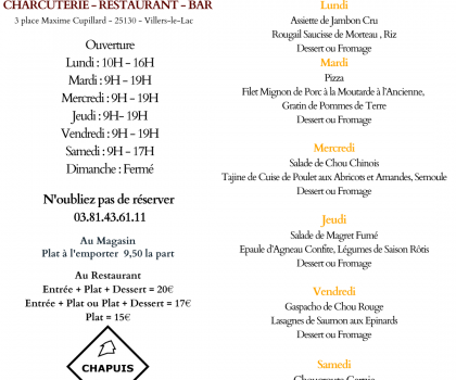 Menu de la Semaine
