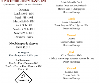 Menu de la Semaine