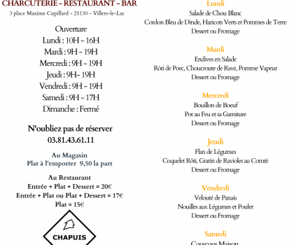 Menu de la Semaine