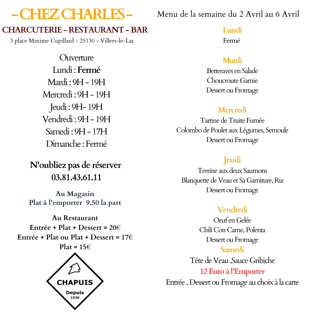 Menu de la Semaine