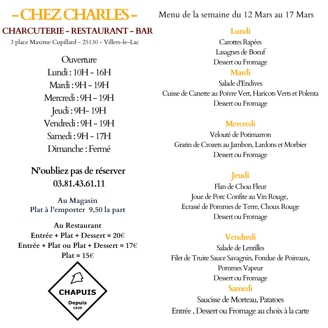 Menu de la Semaine