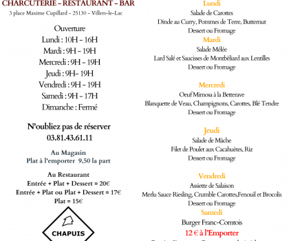 Menu de la Semaine