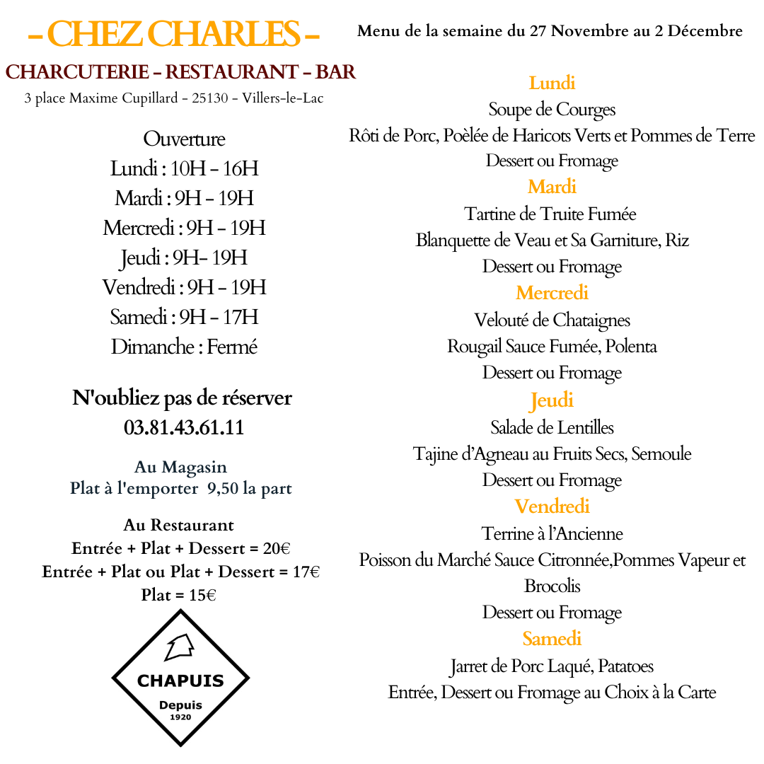 Menu de la Semaine