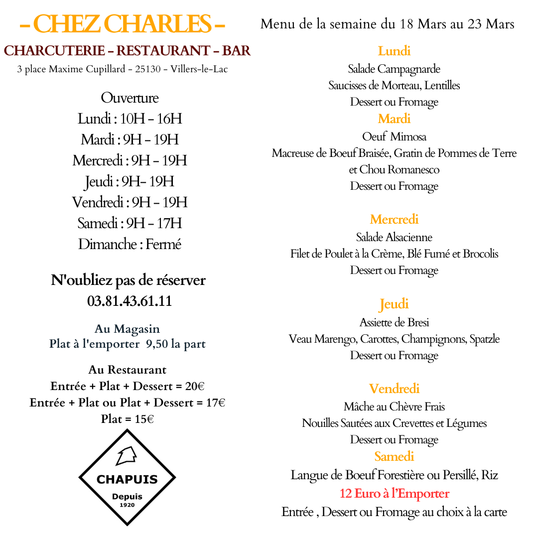 Menu de la Semaine