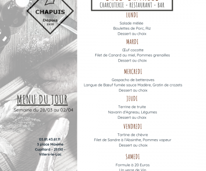 menu de la semaine 13