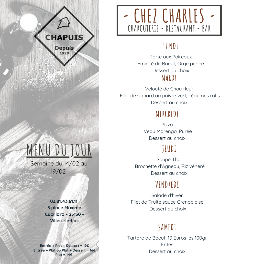 Menu de la semaine 7