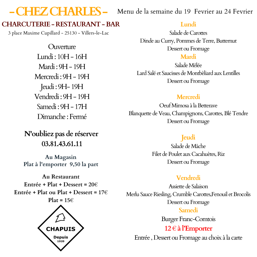 Menu de la Semaine
