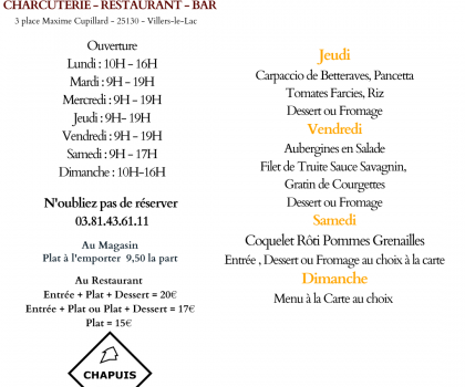 Menu de la Semaine