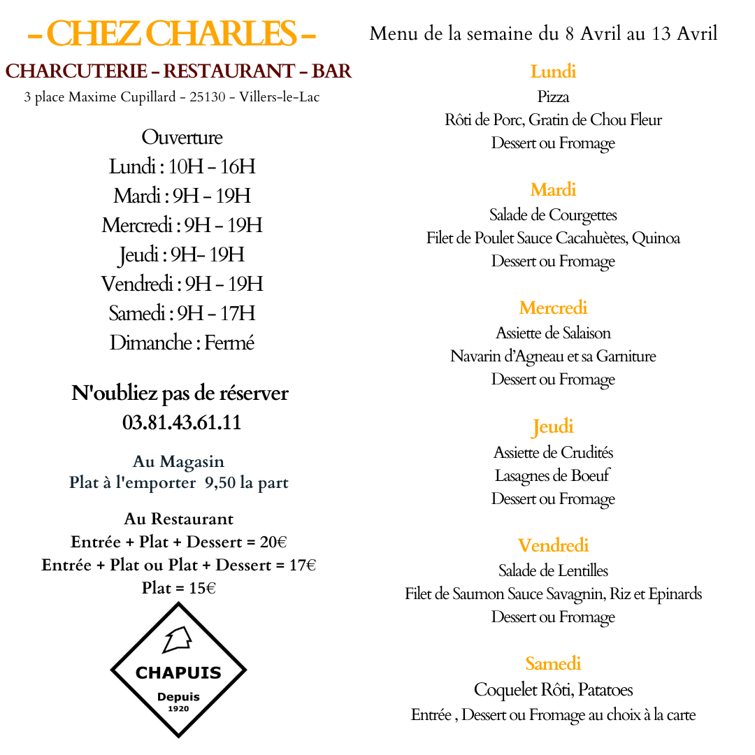 Menu de la Semaine