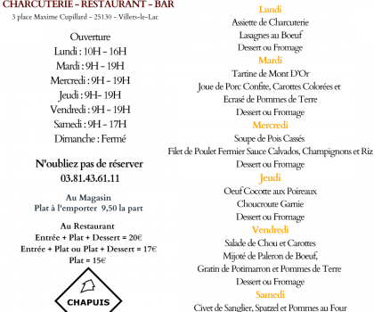 Menu de la Semaine