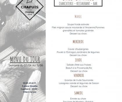 Menu de la semaine 23