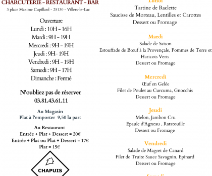 Menu de la Semaine