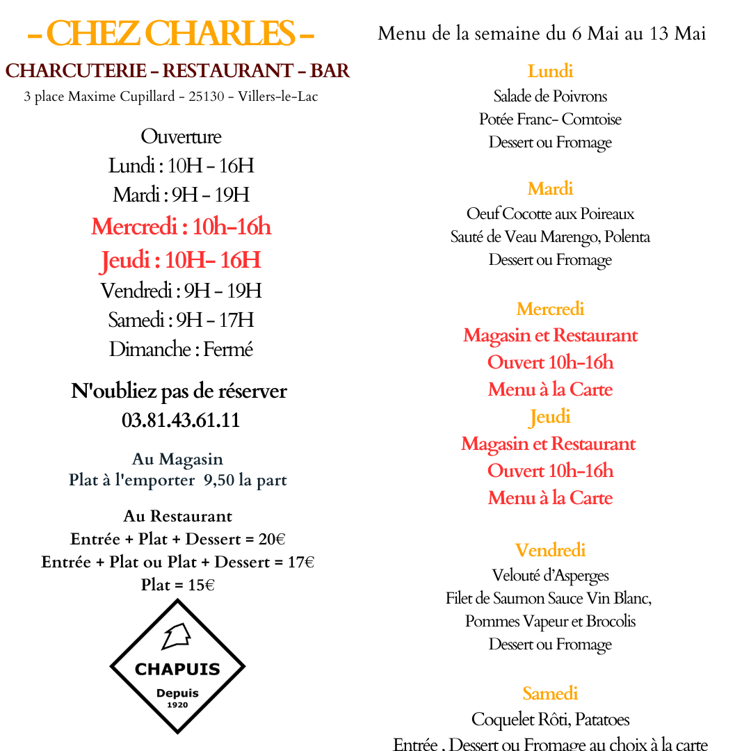 Menu de la Semaine
