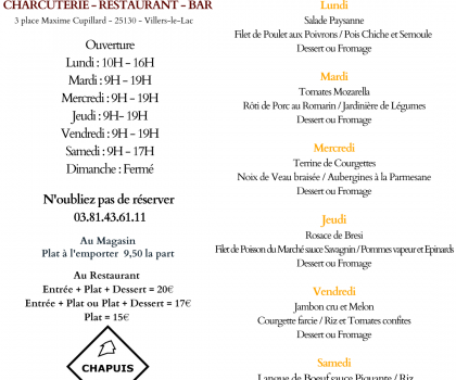 Menu de la semaine 24/06 29/06